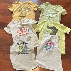 Kids Boys Lot of 6 Graphic T-Shirts Sz 5T